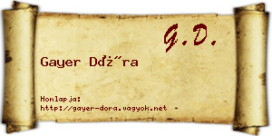 Gayer Dóra névjegykártya